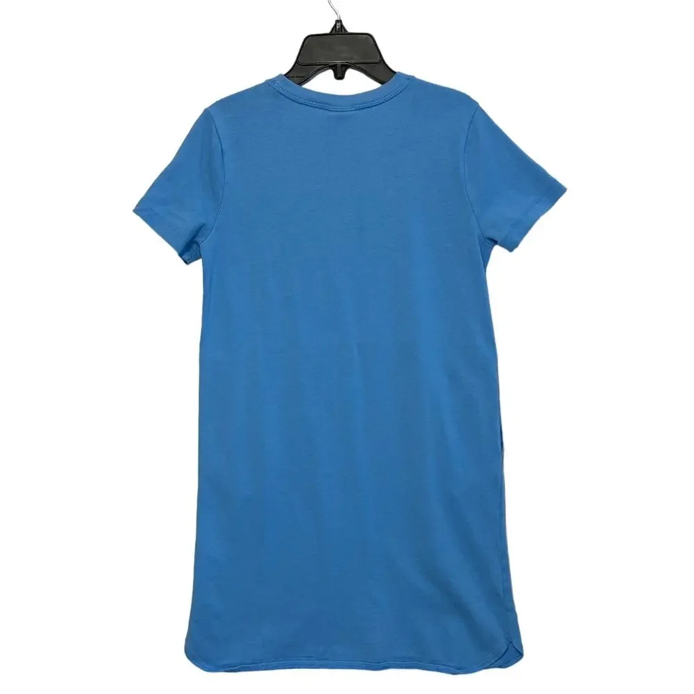 Nike Sportswear Short Sleeve T-Shirt Dress Big Kids Girl's Sz L Blue Colorblock